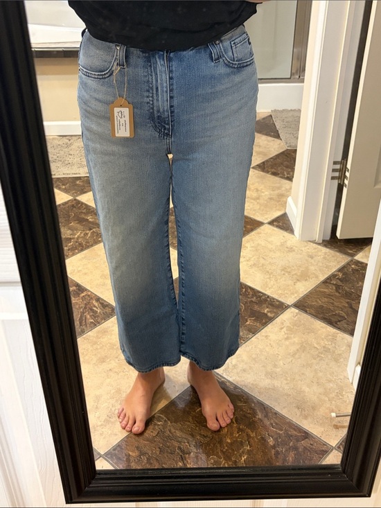 Ag Adriano Goldschmied Denim - Ag Adriano Goldschmied Cropped Wide-Leg Jeans in Light Blue